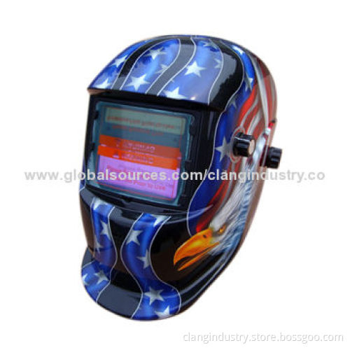Eagle Welding Helmet, Auto Darkening, Solar-powered, Popular Design, Blue American Eagle